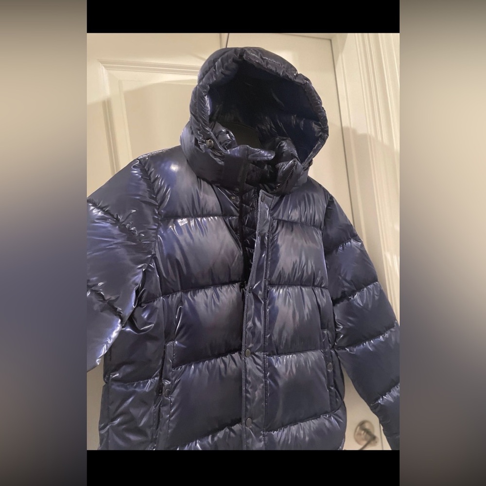 🆕 BCBGeneration Liquid Sapphire Puffer Winter Coat XL – Eco-Friendly Feather - Picture 5 of 13